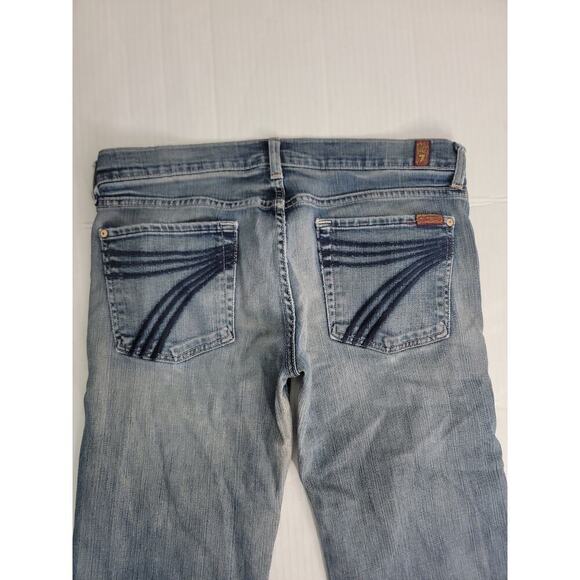 7 For All Mankind Women's Jeans Dojo Distressed Capri Size 31 Low Rise Jorts - Picture 9 of 10